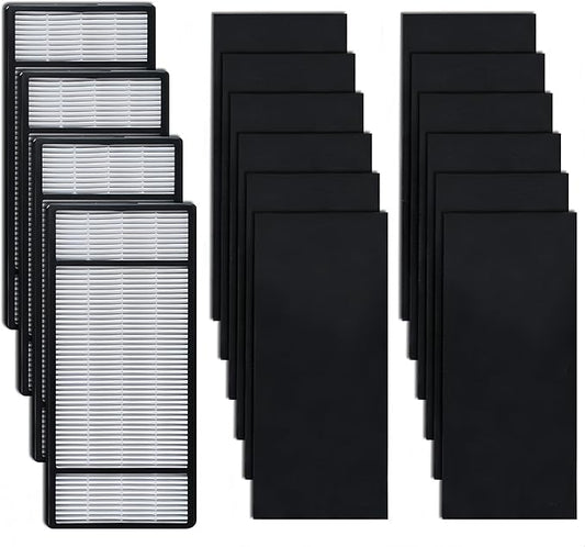 Air Purifier Filters for Honeywell HRF-H1 HRF-H2 HPA050 HPA060 HPA150 HPA160 HHT055 HHT155 Series Air Purifiers - Performance Plus Filter Replacement - 4 Filter and 12 Carbon Filters
