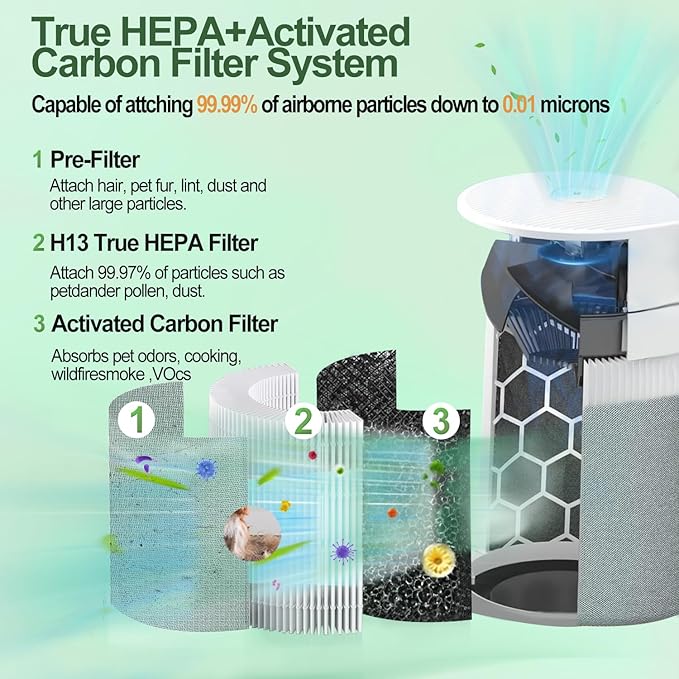 411 Replacement Filter for Blueair Blue Pure 411 Auto, 411 & 411+ Air Purifiers - 2 Pack HEPA with Activated Carbon Filters, 99.97% Particle Removal, Easy Install, Ultra Quiet for Home Office Bedroom