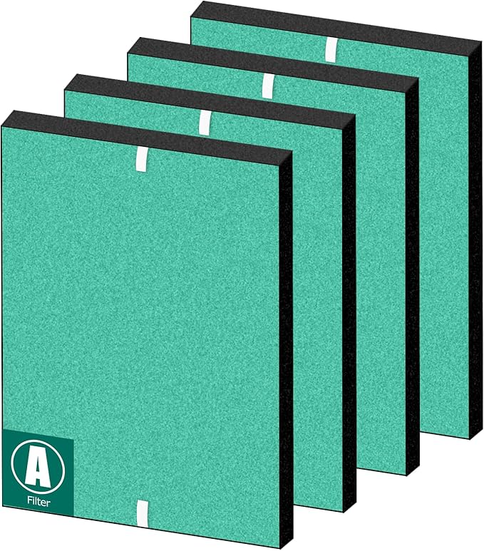 APPLIANCEMATES Upgraded 4 Pack 115115 Toxin Absorber Replacement Filter A Compatible with Winix Plasmawave C535, 5300-2, P300,5300 Air Purifier(Green)