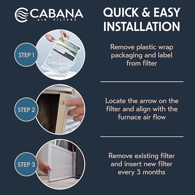 Cabana Filters 14x24x1 AC Furnace Air Filter, Merv 11 Capture Unwanted Particles, Pleated Furnace Filter HVAC AC Filters - Made in the USA - 6 Pack