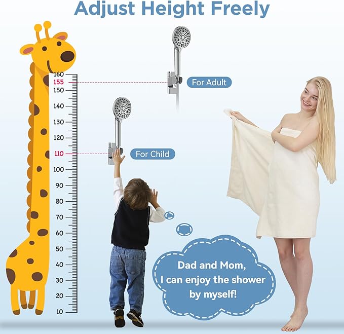 Dual Filtered Shower Heads Combo, High Pressure Rain Shower Head with Handheld Spray Built-in Power Wash, Dual Handheld Shower Head for Hard Water, Remove Chlorine for Healthier Skin- Chrome