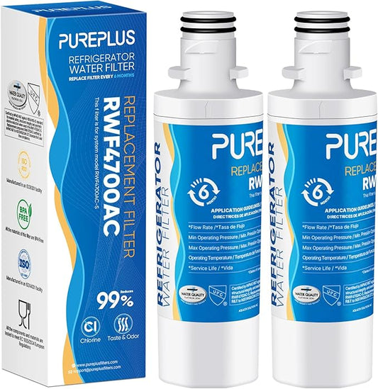 PUREPLUS 9980 Replacement for LG LT1000P Kenmore ADQ747935, LT1000, LT1000PC, MDJ64844601, ADQ74793501, ADQ74793502, LMXS28626S, LMXS30796S, Refrigerator Water Filter, Model: RWF4700AC, 2Pack