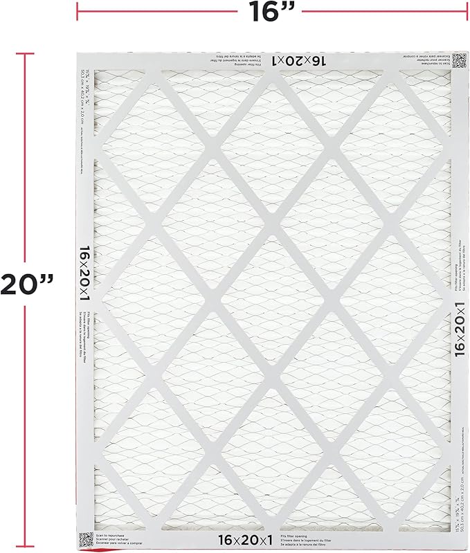 Frigidaire PureAir® 16x20x1 MERV 11 Prem Allergen Electrostatic Pleated Air Conditioner HVAC AC Furnace Filters - 6 Pack (exact dimensions 15.81 X 19.81 X 0.81)