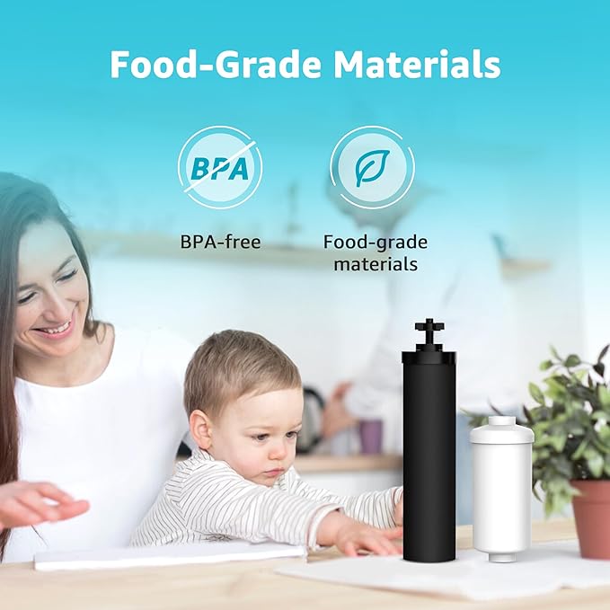 AQUACREST NSF/ANSI 42&372 Standard Water Filter, Replacement for Berkey® Gravity Water Filter System, Berkey® BB9-2® Black Filters & PF-2® Fluoride Filters