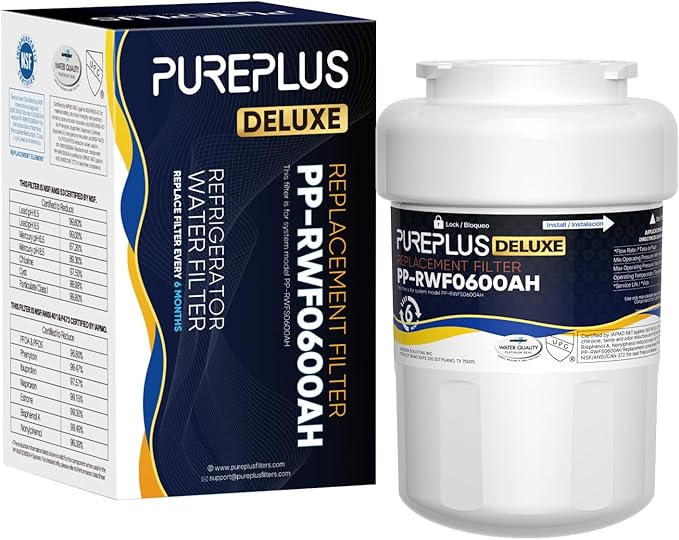 PUREPLUS PRO Refrigerator Water Filter Replacement for HDX FMG-1, PL-100, WFC1201, PC75009, RWF1060, RWF0600A, 469991 Refrigerator Cartridge, NSF/ANSI 53&42 Certified, 1Pack