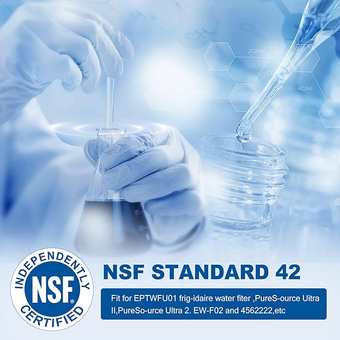 BOGDA Water Filter Fit for EPTWFU01 Frigi-Daire Replacement 4 count, RWF5800A Compatible with Pure-Source Ultra 2, EWF-02, 012505454226, 4562222, Multiple Filtration and Drink Clear, white