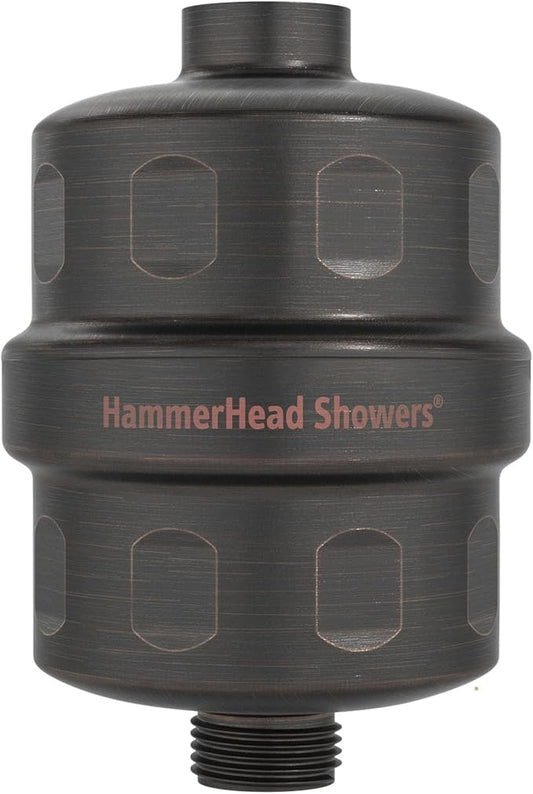 HammerHead Showers® Solid Metal Shower Head Filter – KDF 55 Shower Filter, High Pressure Universal Shower Filters to Remove Toxic Chemicals – Removes Chlorine and Heavy Metals – Oil Rubbed Bronze