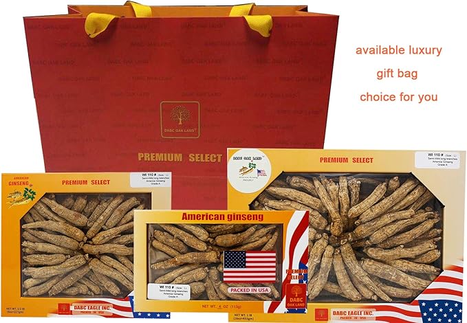Hand-Selected American Wisconsin Farmed Ginseng Root | Whole |美国威斯康辛州 长枝西洋参 花旗参 礼盒装 | Cultivated Wisconsin American Ginseng Box (8OZ=227g/Box)