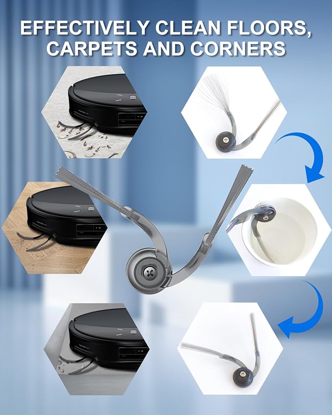 Replacement Parts Kit for Roborock SAROS 10R/ Qrevo CurvX Robot Vacuum - 29pc Maintenance Bundle: 2 Roller Brushes, 6 Side Brushes, 4 Filters, 8 Mop Pads, 6 Dust Bags| OEM Compatible & Precision Fit