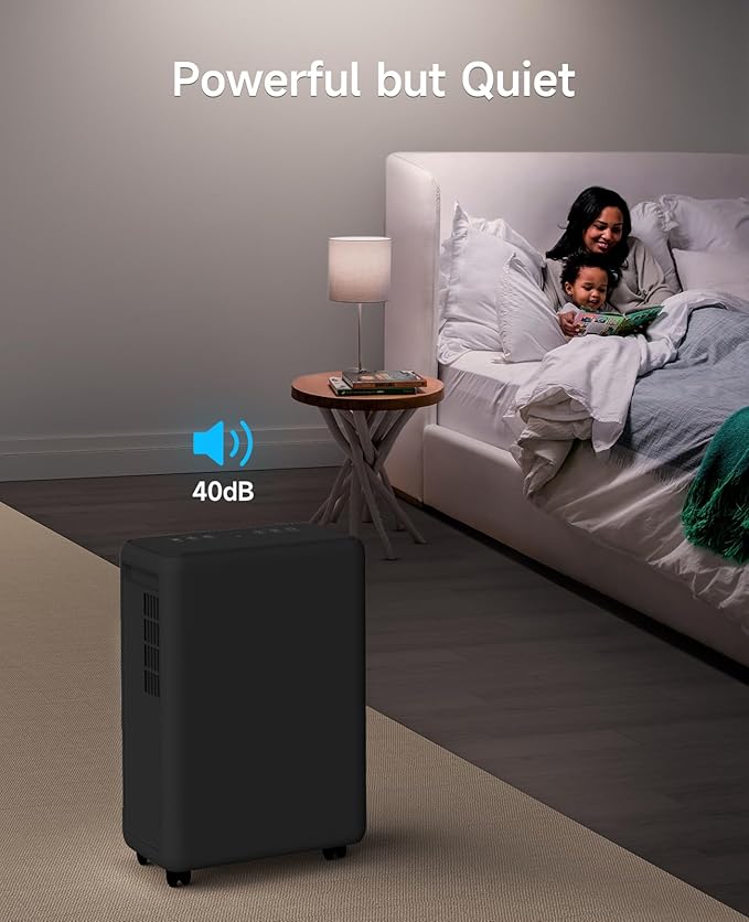 2000 Sq. Ft Dehumidifier for Basement, 30 Pint Dehumidifiers for Home, Bedroom and Bathroom, 3 Modes Dehumidifier with Drain Hose, Smart Humidity Control, 24H Timer (Black)