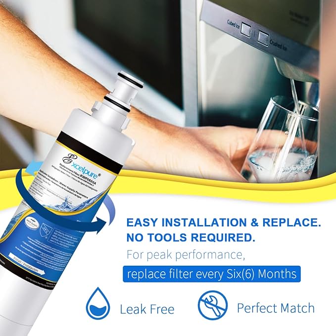 4396508 Refrigerator Water Filter Replacement for Whirlpool EDR5RXD1, 4396510, KitchenAid 4392857, EveryDrop FILTER 5, Kenmore 9010, NL240 LC400V WF285 R-9010 WF-NL300 WSW-1, RWF0500A, 3PACK