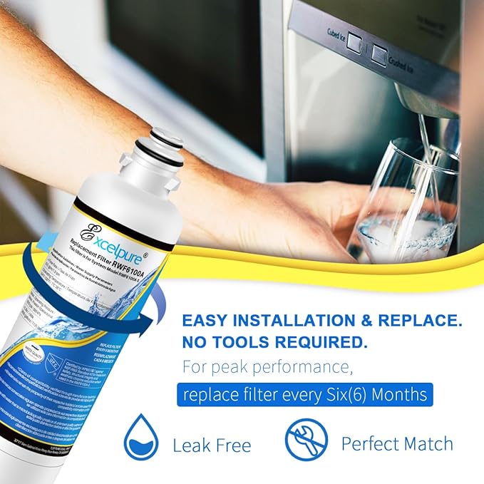 RWF6100A Refrigerator Water Filter Replacement For Bosch Ultra Clarity Pro BORPLFTR50, BORPLFTR55, 12033030, 11025825, 11032531, B36CT80SNS, B36CL80ENS, WFC100MF, WFS200MF, 2PACK