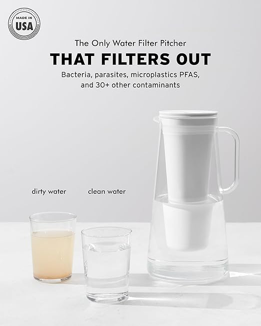 LifeStraw Home – Water Filter Pitcher, 10-Cup, Seafoam, BPA Free designed for everyday protection against bacteria, parasites, microplastics, lead, mercury, PFAS and a variety of chemicals