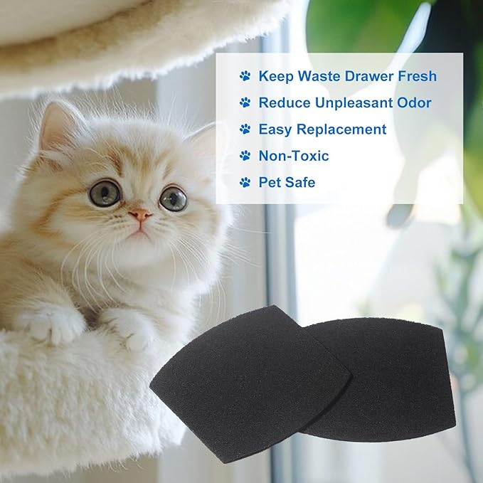 10 Pack Cat Litter Box Replacement Carbon Filters Compatible with Petmate Booda Clean Step Cat Litter Box, Eliminate Odor and Controls Moisture on Pet's Body Keep Home Fresh