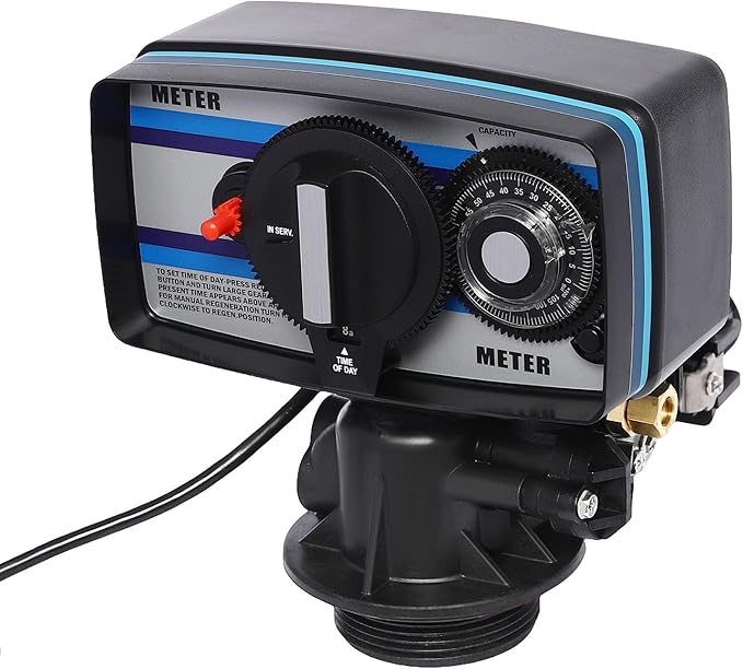 Water Softener Control Valve, 5600SM Flow Type Softening Water Softener Timer Filter Control Head Valve, 110V Automatic Digital Control Valve for Water Filter Softener Resin Tank