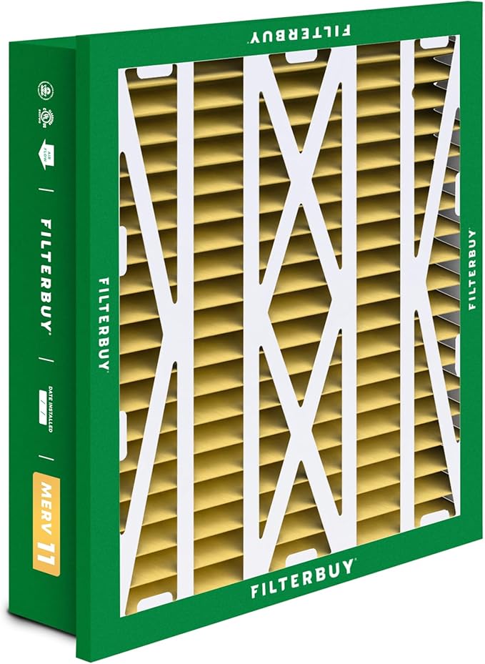 Filterbuy 24x24x5 Air Filter MERV 11 (MPR 1200) Allergen Defense Replacement (3-Pack), Pleated HVAC AC Furnace Filters for Honeywell Return Grille (Actual Size: 22.38 x 22.38 x 4.38)