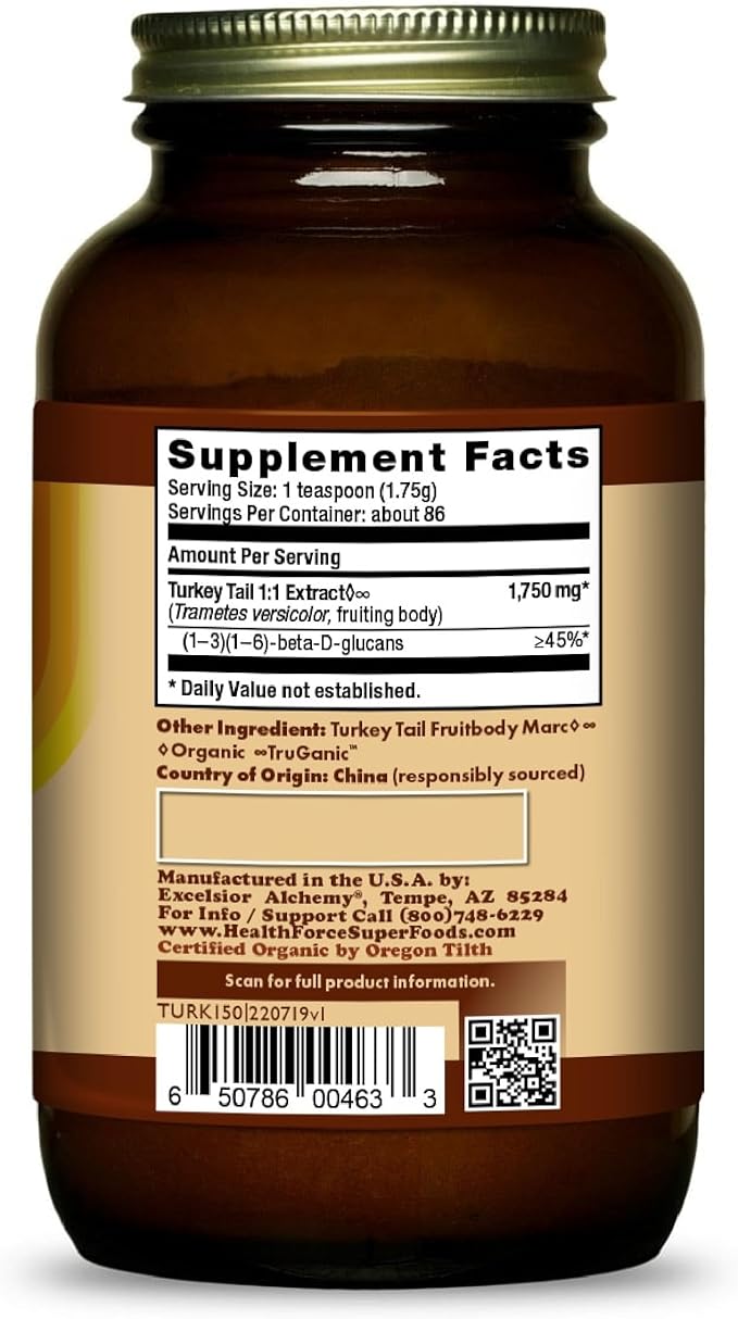 HEALTHFORCE SUPERFOODS Turkey Tail - Powder - 150 Grams