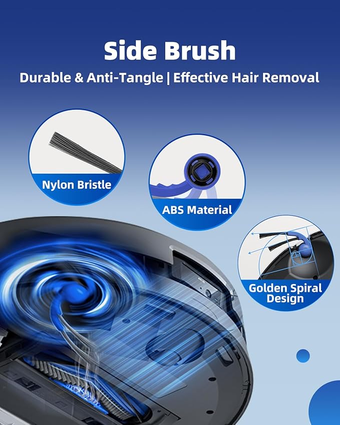 21 Pcs Replacement Parts Kit Compatible with ECOVACS DEEBOT T80 Omni Robot Vacuum - Accessory Set with 1 Main Brush, 3 Mop Brush Rollers, 4 Filters, 6 Dust Bags, 6 Side Brushes, 1 Cleaning Brush