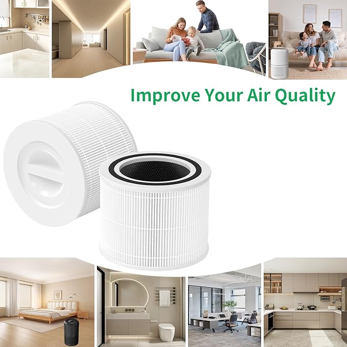 Core 300 Replacement Filter for Levoit Core 300/300S,Core 300-P Air Purifier, 3-in-1 H13 True HEPA Filter Replacement,Compare to Part No. Core 300-RF,2 Pack