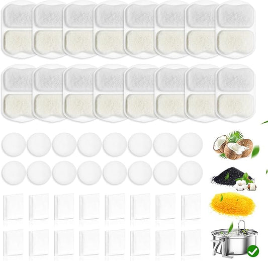 16 Packs Replacement Filters Compatible with Oneisall Dogs Water Fountain - Triple Filtration Filters for Oneisall 7L/230oz/1.8G Stainless Steel Pet Fountain PWF-002