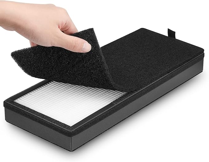 HEPA Replacement Filter for VEVA 8000 Elite Pro Series Air Purifier, 2 HEPA Filters & 8 Premium Activated Carbon Pre Filters (2+ Year Supply) for Complete Tower Air Cleaner Home & Office