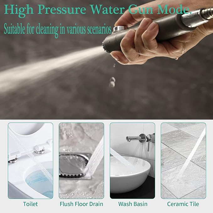 Shower Head with Handheld, Shower Heads High Pressure, High Flow Even with Low Water Pressure-Hand Held Showerhead Set,3 Modes Filtered Showerhead with 59″Replacement Hose/Bracket/Cotton Filters