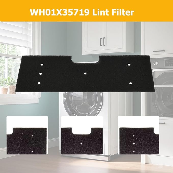 WH01X35719 Lint Filter Compatible with GE Washer Dryer Combo Replacement for Hand Washable Reusable Foam Lint Filter PFQ97HSPVDS 6pcs
