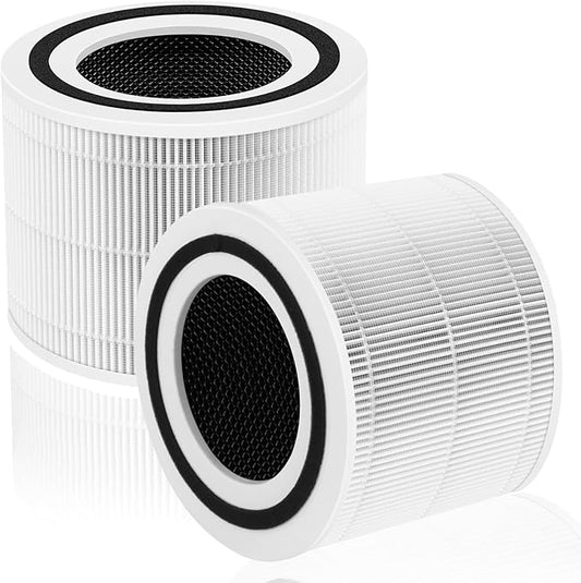 Core 300 Replacement Filter for LEVOIT Core 300 Core300-P Core 300S VortexAir Air Purifier, 3-in-1 H13 True HEPA Activated Carbon,2 Pack,White,Core 300-RF