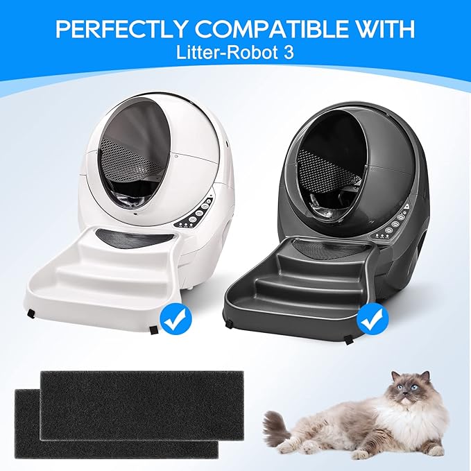 10-Pack Carbon Filters Compatible with Litter-Robot 3, Activated Carbon Litter Box Filter Compatible with Litter-Robot 3 Self Cleaning Cat Litter Box Filters, Accessories Replacement