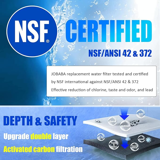 WF3CB Water Filter Replacement - Compatible with Frigidaire WF3CB, PureSource 3, 706465, 242086201, 242069601, PS3412266, AP4567491 Water Filter Replacement, Height 9 Inches, 3 Pack