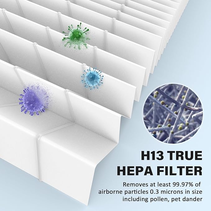 HAP603 Replacement Filter Compatible with ECOSELF HAP603 Air Purifier, White, 2 Pack