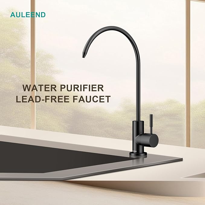 Brass Reverse Osmosis Faucet, Sink Water Filter System, Suitable for Most Reverse Osmosis or Water Filtration Systems, Kitchen bar Sink Drinking Faucet (Matte Black)