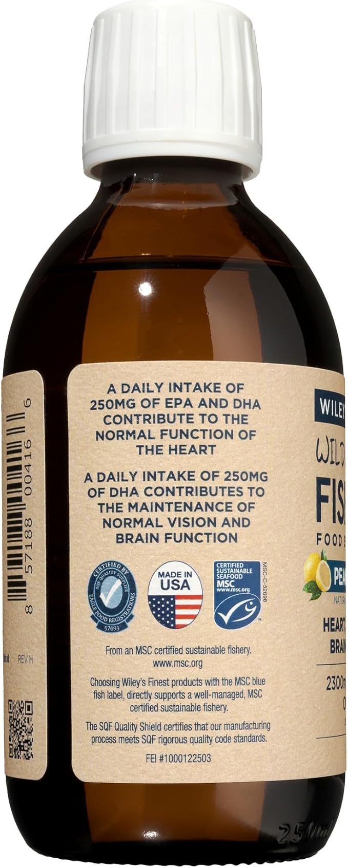 Wiley's Finest Wild Alaskan Fish Oil Peak Omega-3 Liquid Supplement - 2300mg EPA and DHA Omega-3s - Lemon Flavor - 8.45 Oz (50 Servings)
