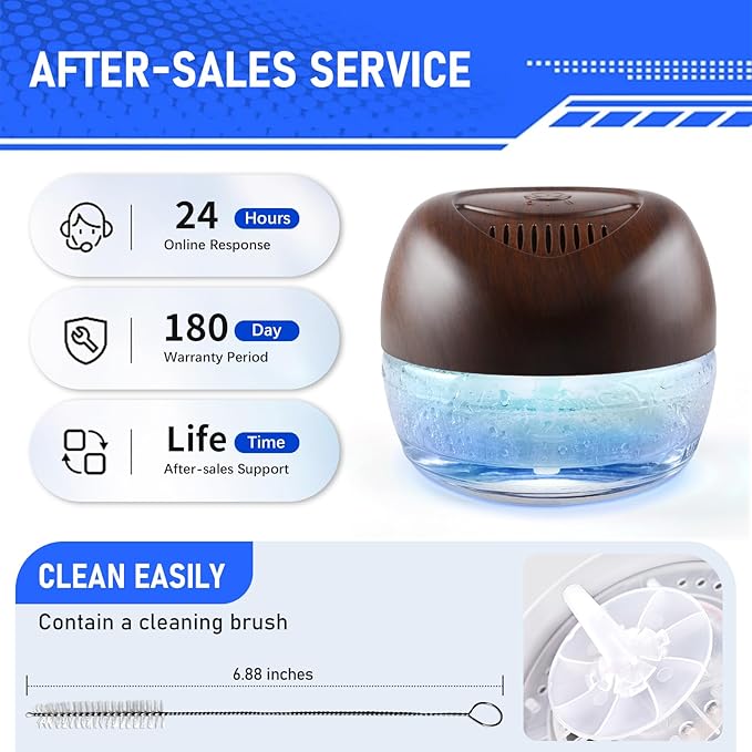 Purifier Air Washer, Air Fresher Aroma Diffuser for Home, Office, Air Purifier with Night Light (Brown)
