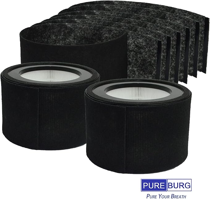 PUREBURG FLT4200 Replacement Filter Set Compatible with GermGuardian AC4200W AC4250B Air Purifier Filter L,2-Pack H13 HEPA + Activated Carbon Pre-Filter