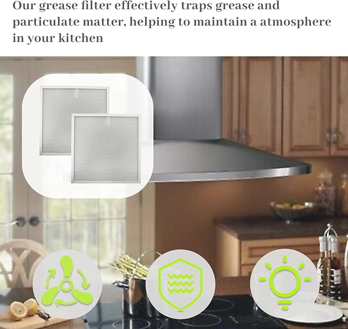 2Pcs Range Hood Grease Filter Fit for Broan BXT1 and Fit for NuTone AR1 Series Replace S99010467 99010467 5-layer Aluminum Alloy Material Grease Filter 11.5 x 11.5 x 0.38 Inch