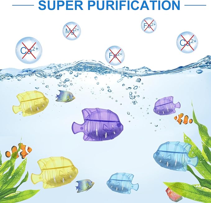 10PC Humidifier Cleaner Fish Universal Humidifier Tank Cleaner Works in All humidifiers and Fish Tanks Purifies Water, Prevent Hard Water Build-Up,Demineralization Cleaner(Blue)