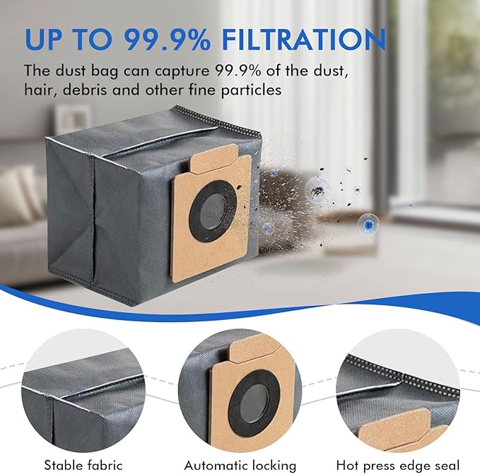 30 Pack X10 Pro Replacement Parts Compatible with eufy X10 Pro Omni Robot Vacuum,2 Main Brushes,8 Side Brushes+ 6 HEPA Filters+6 Mop Cloths+ 6 Dust Bags+2 Tools