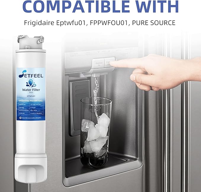 EPTWFU01 Water Filter Replacement for Frigi-daire, Compatible with Frigi-daire Gallery Pure-Source ultra II, PureSource ultra 2, EWF02, EPTWFU01, eptwfuo1, 3 Packs SETFEEL