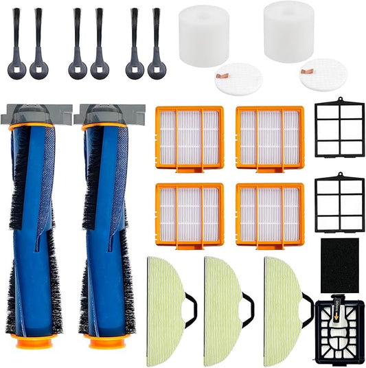 Replacement Parts Accessories for Shark AV2610WA RV2610WA RV2410WD Matrix Plus 2- in-1,2 Main Brush,4 Filters,3 Mop Pads,6 Side Brushes,2 Pre Filter,&1 Pre-Motor 2 Foam Filter