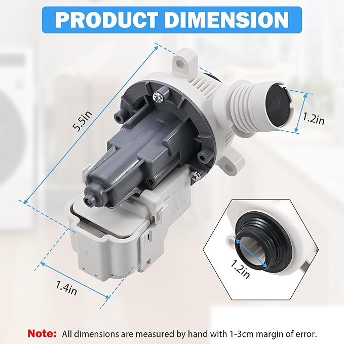 W10919003 W10775446 Washer Drain Pump Assembly Compatible with Whirlpool Kenmore Maytag Crosley Amana Top Load Clothes Washing Machine Replacement Parts AP6038235 EAP11770076 PD00042517 PS11770076