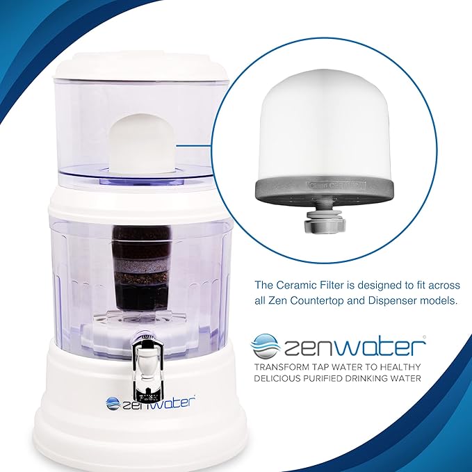 Genuine Micro Ceramic Dome Filter Replacement - Exclusively for Zen Water Countertop Gravity Filtration System - Clean and Mineral-Rich Hydration