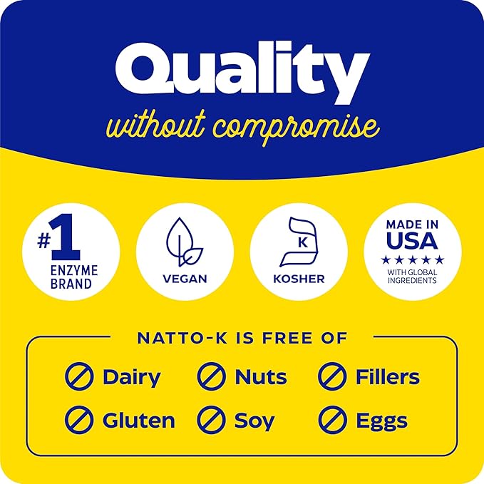 Enzymedica, Natto-K, Nattokinase Supplement, Promotes Heart Health & Circulation, 30 Count