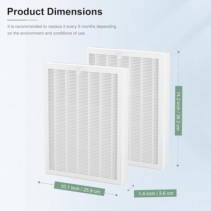 2Pack ClearAir-A7 Filter & E-400 Filter Compatible with VEWIOR ClearAir-A7 H14 Purifier ＆ AromaRoom E-400 H14 True HEPA Purifier, 3-Stage True Hepa with Efficiency Activated Carbon