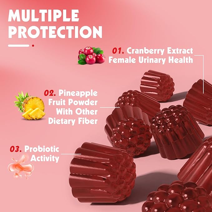 Premium Feminine Balance Gummies for Women’s – Pineapple Gummies for Women PH & Odor Support with Cranberry, Probiotics– Vegan, Gluten-Free – Immune & Intimate Health Supplement – 60 Gummies