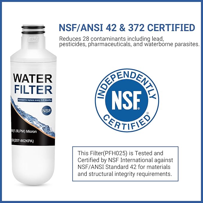 RWF4700AC Water filter for LG, HDX FML-5, GF-1000P, FL-RF46, WS646A, CWMF002 (NSF Certified) Refrigerator Replacement Filter 3-Pack.