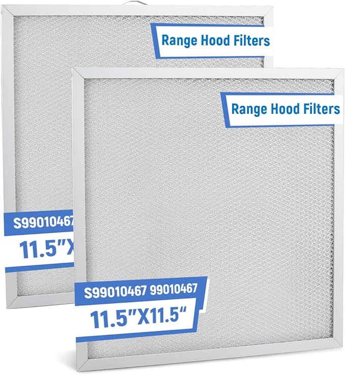 2 Pack S99010467 99010467 Range Grease Hood Filter Replacement for Broan Nutone, 11.5 x 11.5 x 0.38 Inch, Aluminum