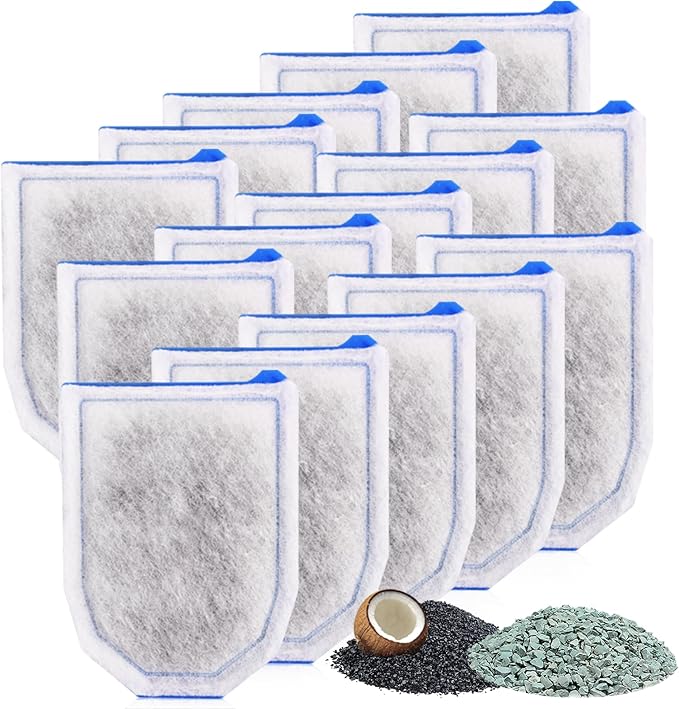15 Pack Carbon Filter Large Compatible with Tetra Whisper EX30/EX45/EX70 Filters, Replacement Filter Cartridges Compatible with Whisper EX30/EX45/EX70 Filters