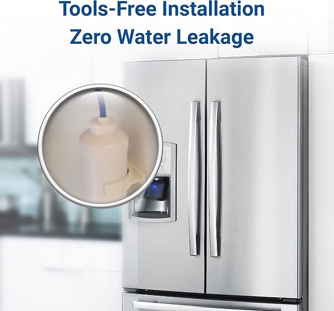 AQUA CREST GXRTDR Inline Water Filter, NSF42 Certified, Replacement for GE® GXRTDR, IC-100A, Samsung DA29-10105J, Whirlpool WHKF-IMTO, 3 Filters (Package May Vary)