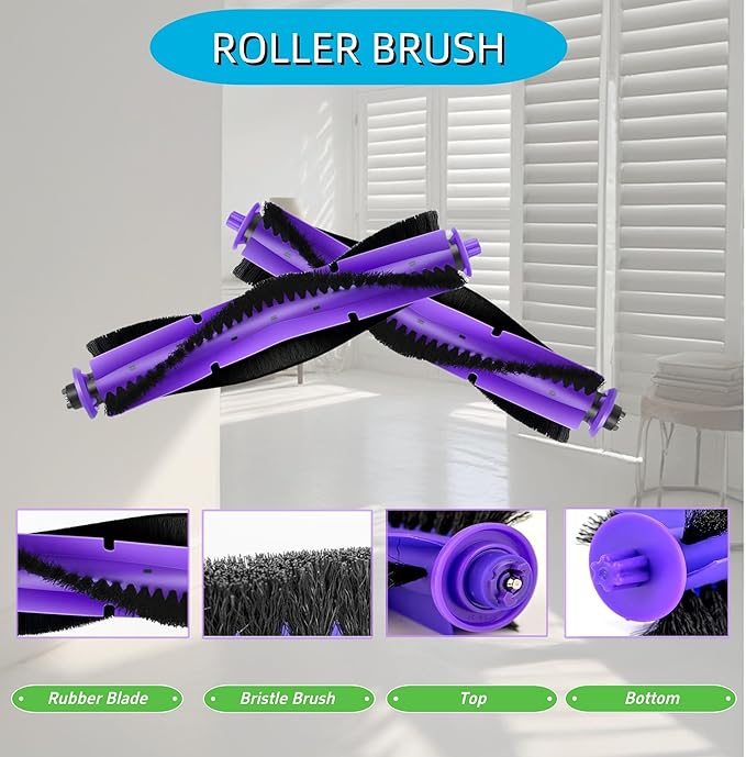 Replacement Kit Compatible with Narwal Freo Robot Vacuum | 1 Roller Brush, 3 HEPA Filters, 6 Side Brushes | Durable Accessories for Enhanced Cleaning Performance